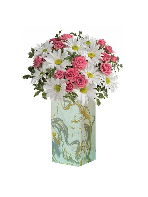 decoupage wooden flower vase - 16006154 - Very Small Image - 1