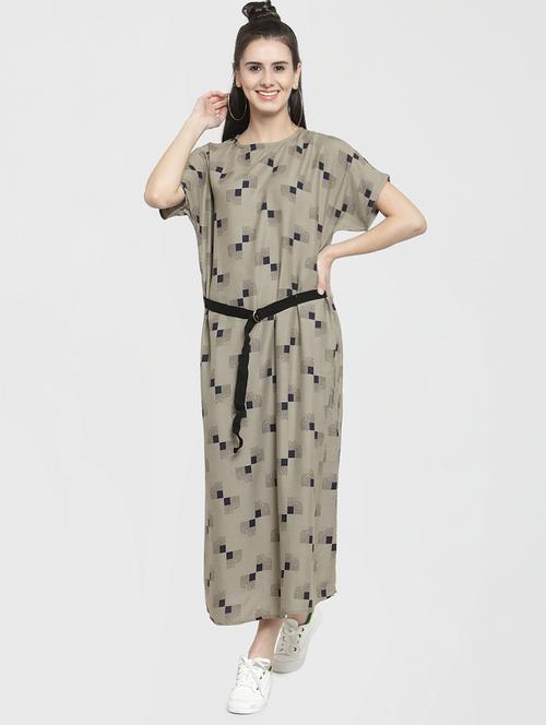 geometric tie front dress - 16006164 - Very Small Image - 1
