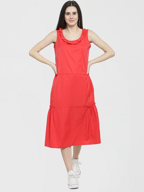 ruffle trim tiered a-line dress - 16006180 - Very Small Image - 1