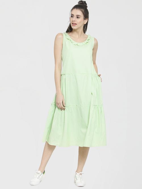 ruffle trim tiered a-line dress - 16006205 - Very Small Image - 1