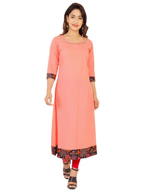 a-line solid kurta - 16006218 - Very Small Image - 1