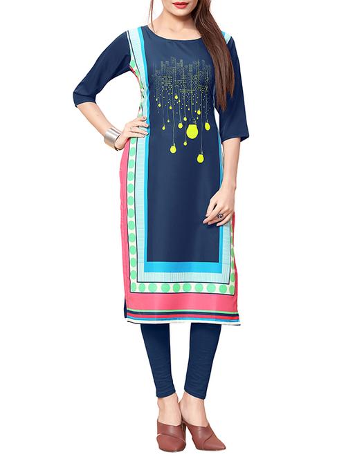 printed straight kurta - 16006239 - Very Small Image - 1