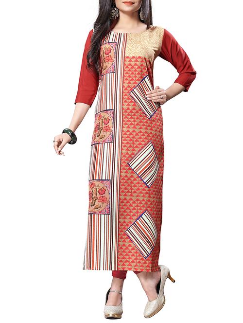 printed straight kurta - 16006251 - Very Small Image - 1