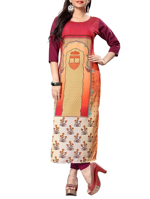 printed straight kurta - 16006269 - Very Small Image - 1