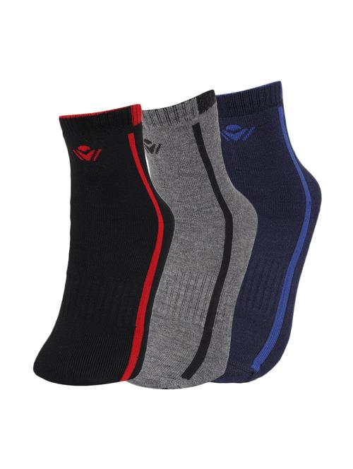 set of 3 multi colored cotton ankle length sock - 16006622 - Very Small Image - 1