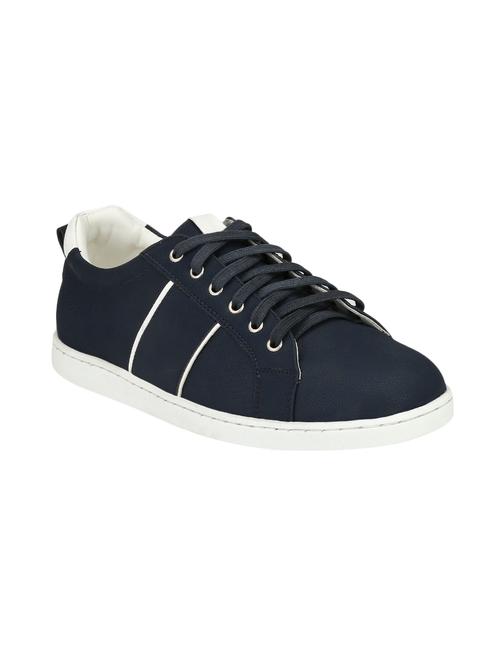 blue leatherette lace up sneakers - 16006673 - Very Small Image - 1