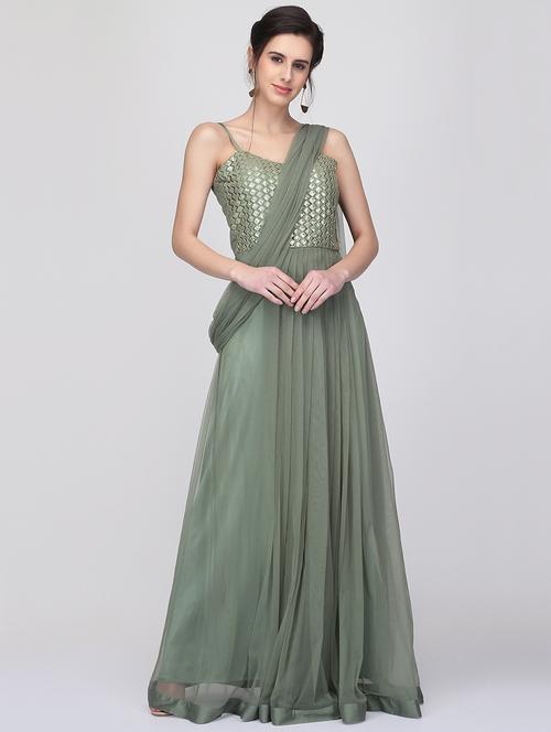 embellished flared gown - 16007034 - Very Small Image - 1