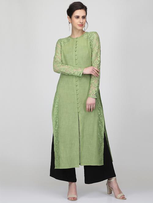 self design straight kurta - 16007040 - Very Small Image - 1
