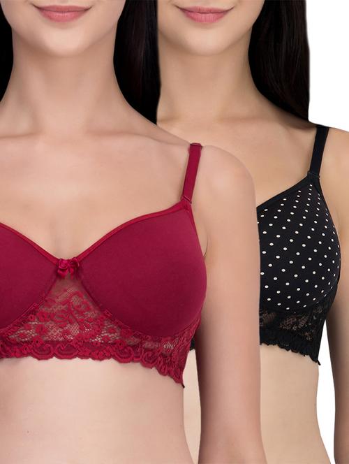 set of 2 lace detail bra - 16007494 - Very Small Image - 1