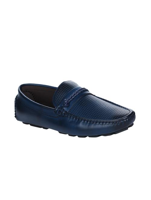 navy leather slip on loafers - 16007858 - Very Small Image - 1