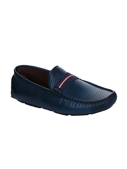 navy leather slip on loafers - 16007878 - Very Small Image - 1