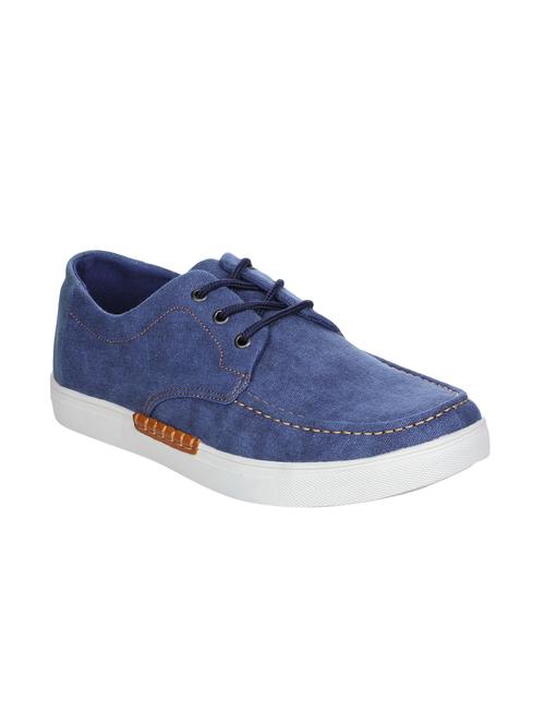 navy canvas lace up sneakers - 16007904 - Very Small Image - 1