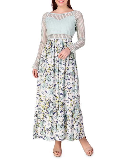 floral laced maxi dress - 16008148 - Very Small Image - 1