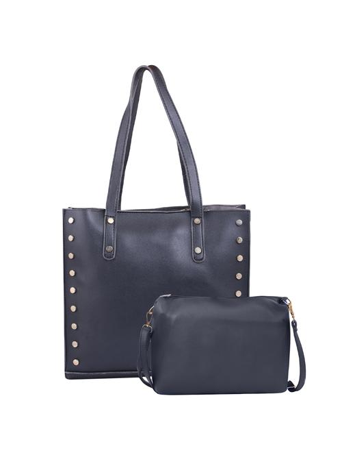 black leatherette (pu) combo tote - 16009369 - Very Small Image - 1
