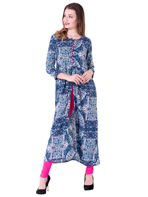 high slit printed kurta - 16009554 - Very Small Image - 1