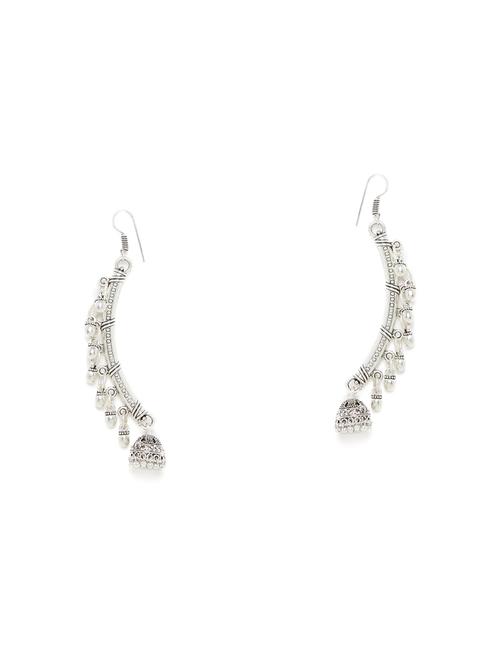 silver jhumka earring - 16009658 - Very Small Image - 1