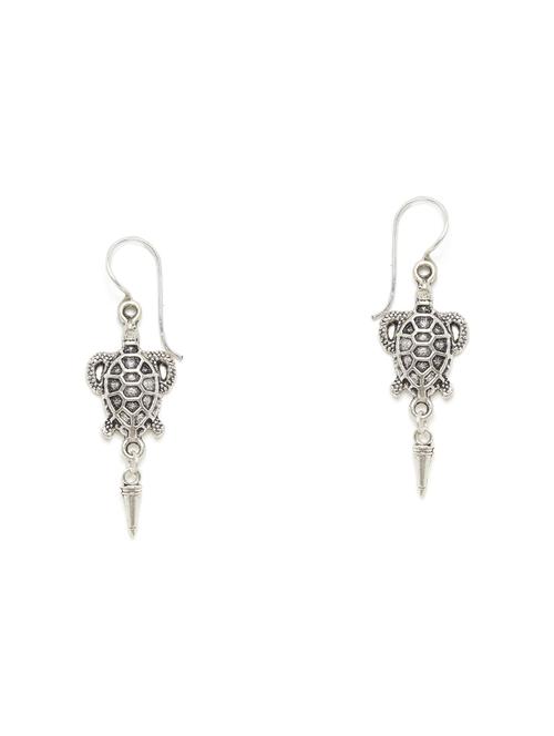 silver metal drop earring - 16009692 - Very Small Image - 1