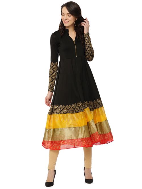 block print flared kurta - 16009881 - Very Small Image - 1