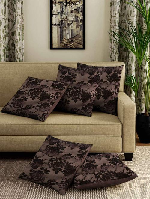jacquard polyester cushion cover 16 inch x 16 inch (set of 5) - 16010766 - Very Small Image - 1