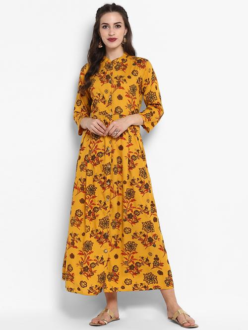 a-line printed dress - 16011653 - Very Small Image - 1