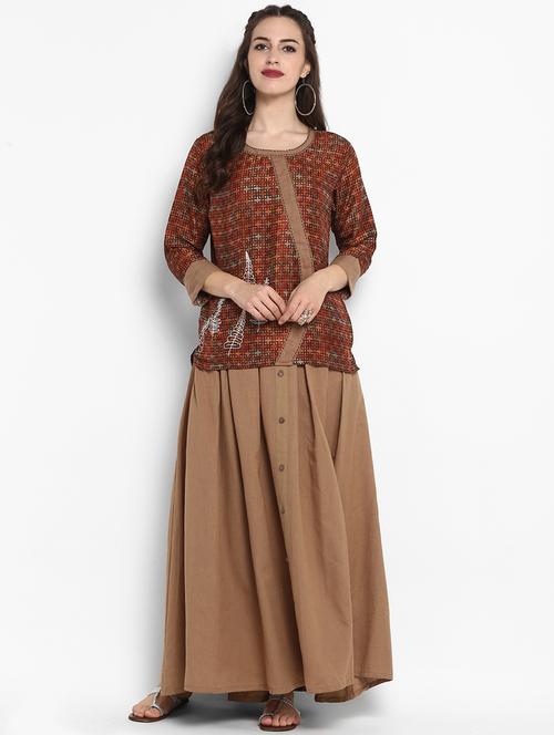 high low printed kurti - 16011668 - Very Small Image - 1