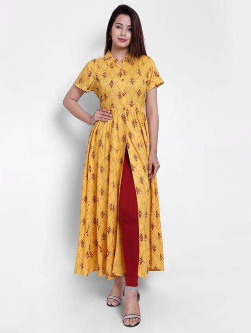 high slit printed kurta - 16012008 - Very Small Image - 1