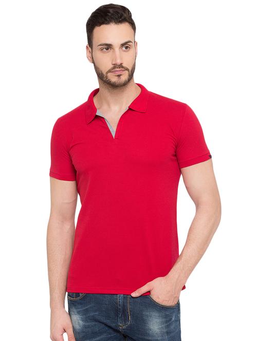 red solid polo tshirt - 16012926 - Very Small Image - 1