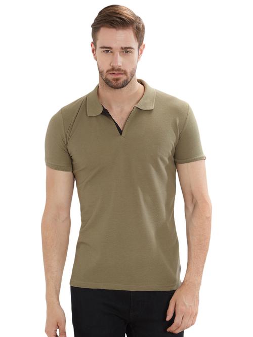olive green solid tshirt - 16012940 - Very Small Image - 1
