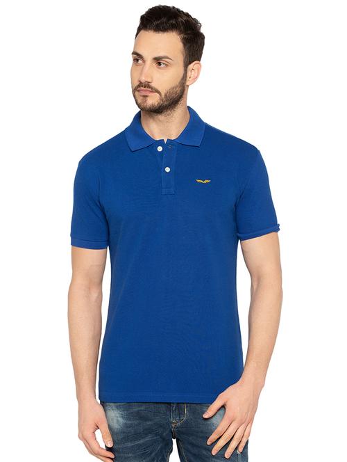 blue solid polo tshirt - 16012945 - Very Small Image - 1