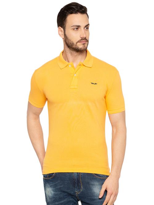 yellow solid polo tshirt - 16012949 - Very Small Image - 1