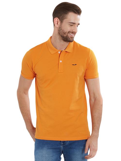 orange solid polo tshirt - 16012950 - Very Small Image - 1