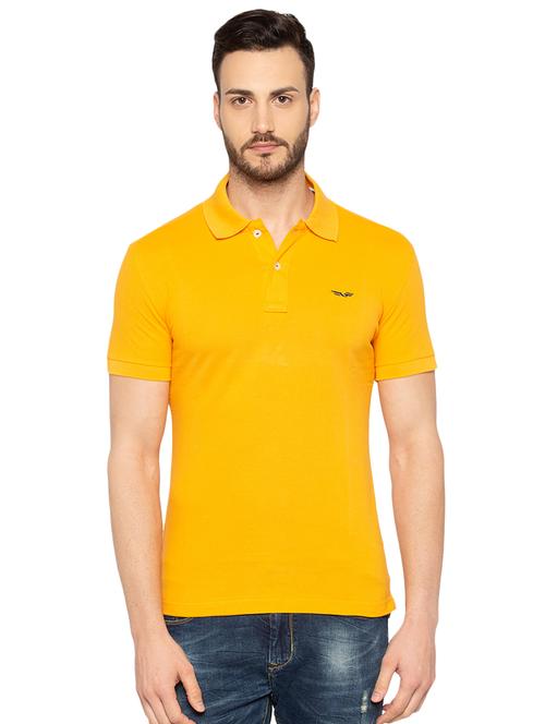 yellow solid polo tshirt - 16012952 - Very Small Image - 1