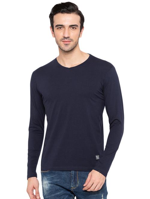 navy blue solid tshirt - 16012962 - Very Small Image - 1