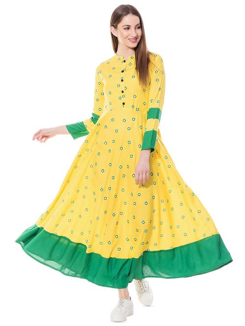 flared printed kurta - 16012968 - Very Small Image - 1
