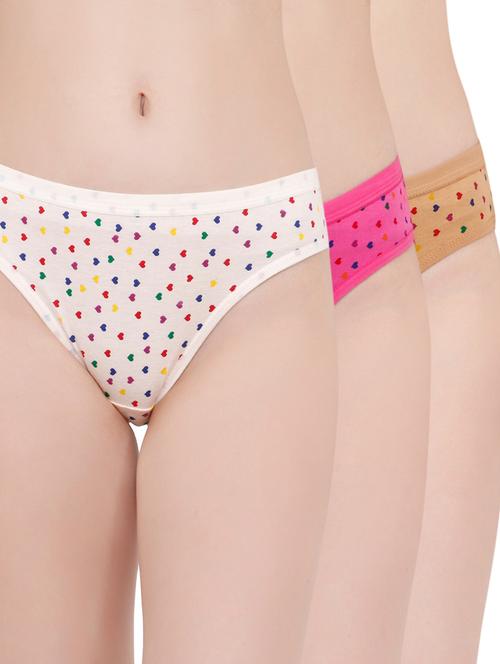 set of 3 heart print hipster panties - 16013161 - Very Small Image - 1