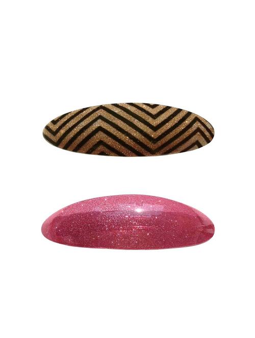 combo of 2 multicolour glitter sparkly hair ponytail barrette clutcher clip alligator buckle - 16013361 - Very Small Image - 1