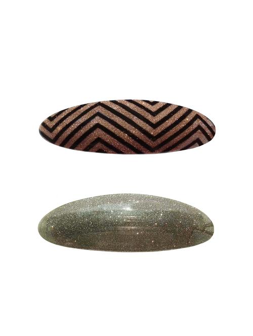 combo of 2 multicolour glitter sparkly hair ponytail barrette clutcher clip alligator buckle - 16013362 - Very Small Image - 1