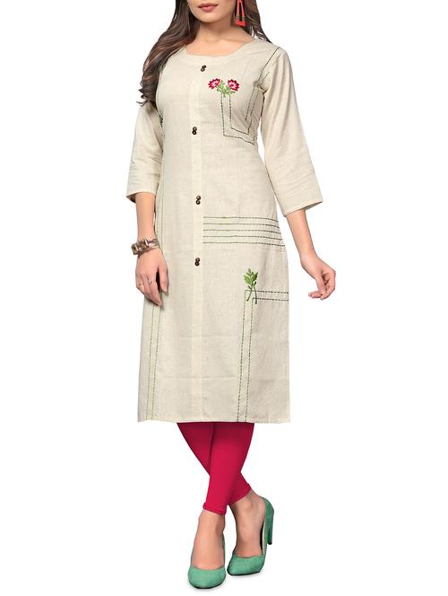 embroidered straight kurta - 16013523 - Very Small Image - 1