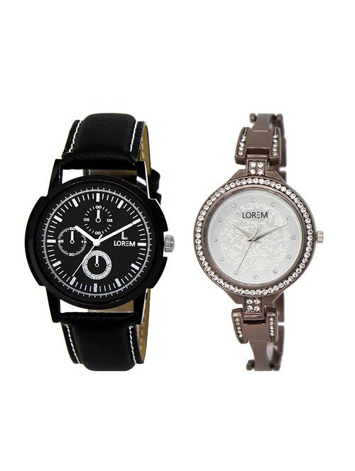 set of 2 analog couple watches - 16014202 - Very Small Image - 1