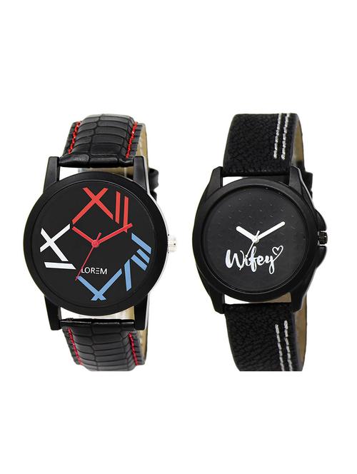 set of 2 analog couple watches - 16014264 - Very Small Image - 1
