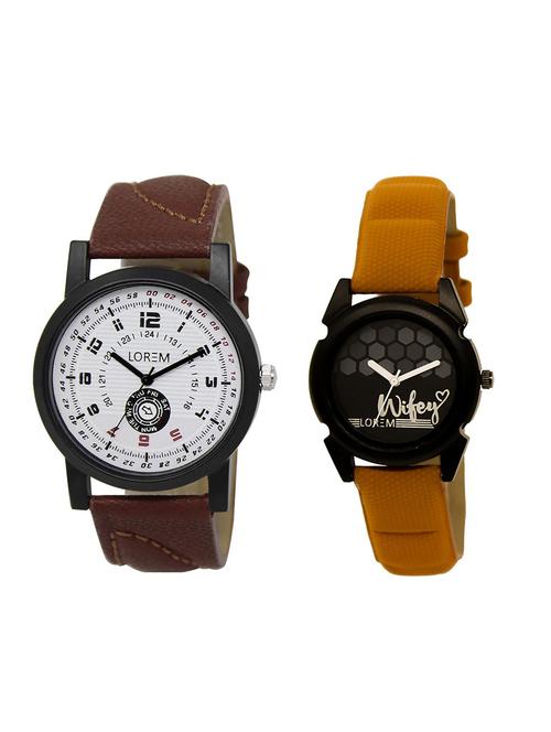 set of 2 analog couple watches - 16014324 - Very Small Image - 1