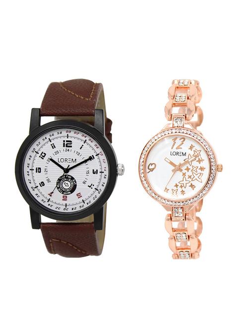 set of 2 analog couple watches - 16014345 - Very Small Image - 1