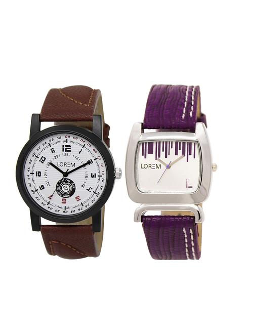 set of 2 analog couple watches - 16014357 - Very Small Image - 1