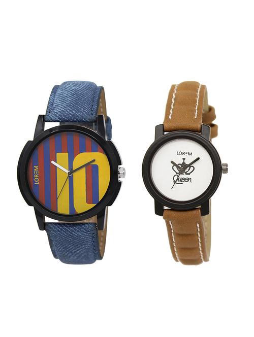set of 2 analog couple watches - 16014408 - Very Small Image - 1