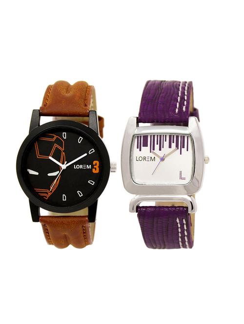 set of 2 analog couple watches - 16014812 - Very Small Image - 1