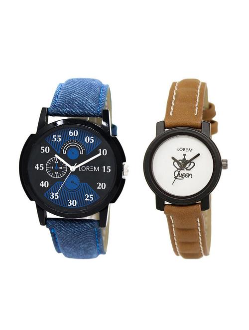 set of 2 analog couple watches - 16014940 - Very Small Image - 1