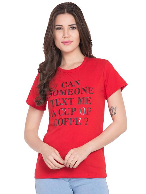 slogan print short sleeved tee - 16015112 - Very Small Image - 1