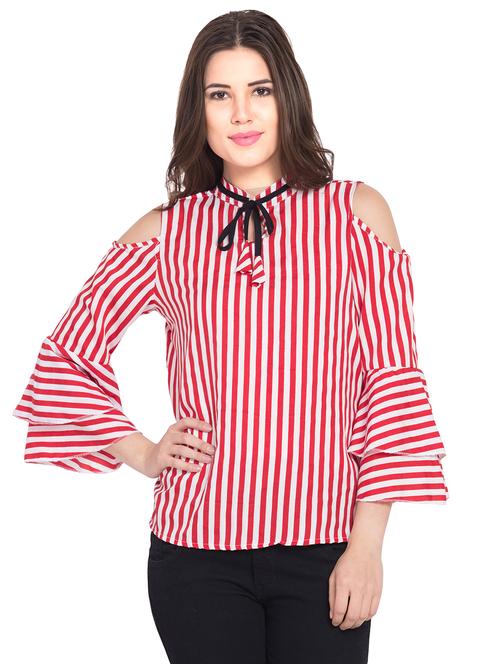 tie knot striped top - 16015128 - Very Small Image - 1