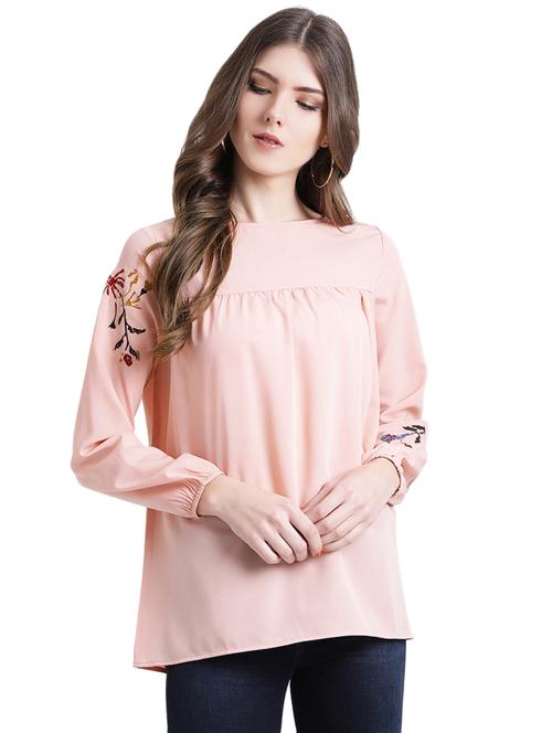 floral embroidered gather detail top - 16015841 - Very Small Image - 1