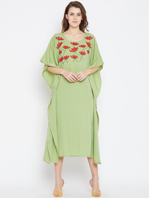 embroidered sequined kaftan dress - 16015894 - Very Small Image - 1